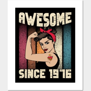 Awesome since 1976,46th Birthday Gift women 46 years old Birthday Posters and Art